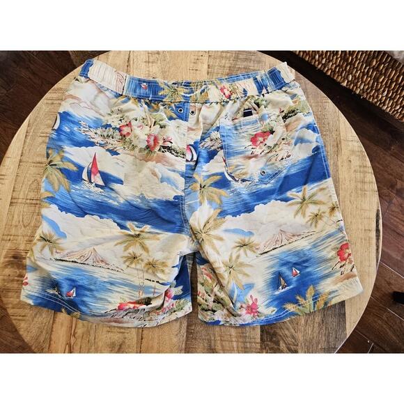 Lands' End Hoffman Fabrics Tropical Print Swim Trunks Men's Size 36-38 - Picture 5 of 8